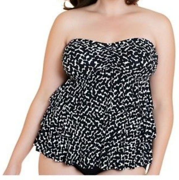 Aqua Green Tankini Top Strappless Ruffle EUC - Picture 7 of 10